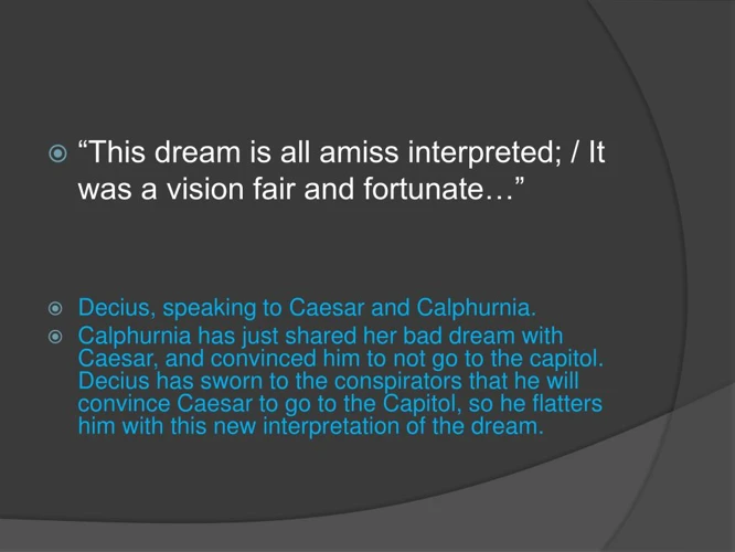 Decius' Dream Meanings